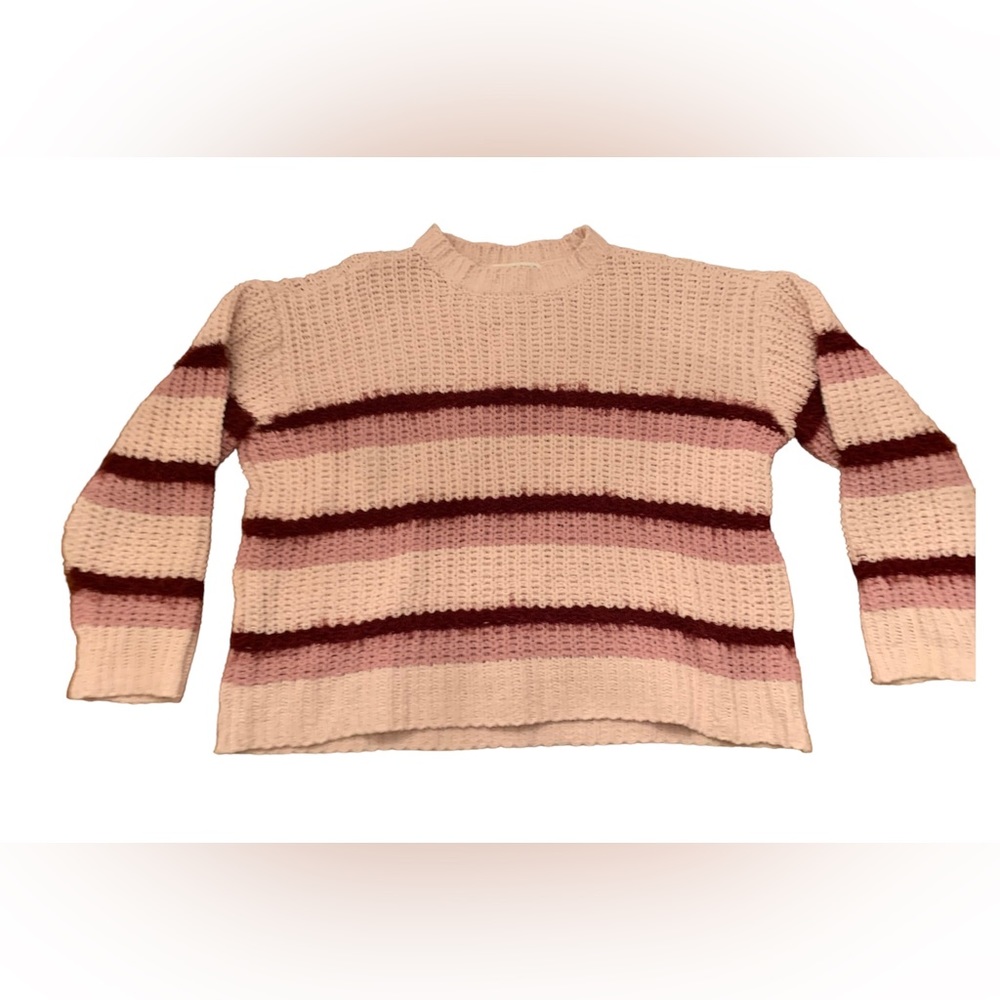 Planet Gold Pink Striped Sweater